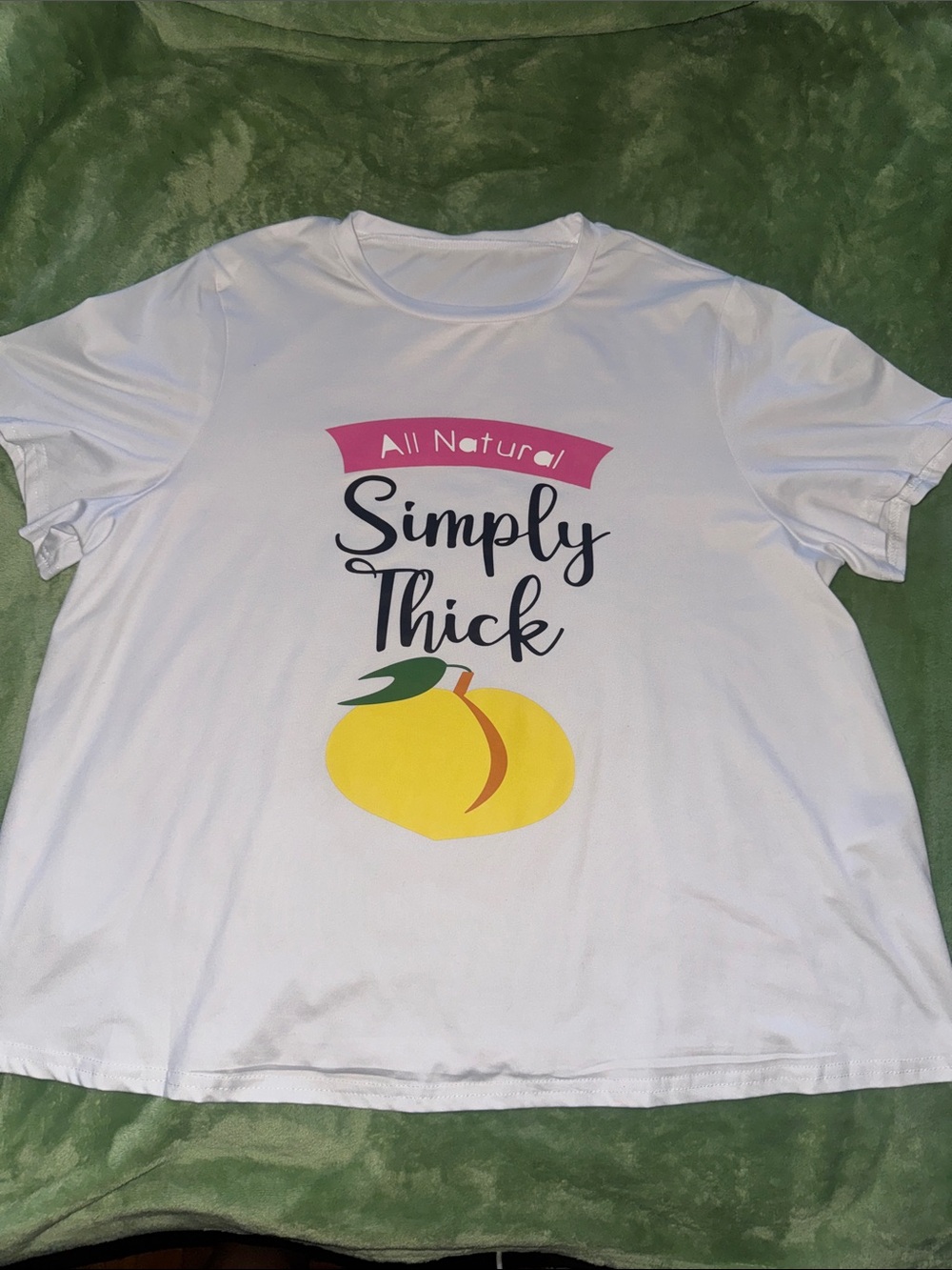 NWOT Simply Thick Graphic White Tee - Yellow Peach Design